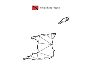 Mosaic triangles map style of Trinidad and Tobago isolated on a white background. Abstract design for vector.