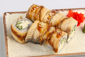 Japanese traditional roll with eel
