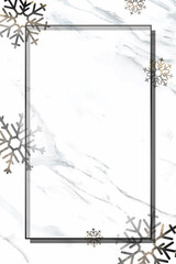 frame on snowflake patterned background vector