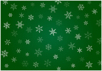 雪の結晶　フレーム　バナー　背景　シンプル　テンプレート	緑