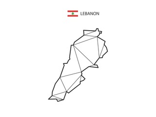 Mosaic triangles map style of Lebanon isolated on a white background. Abstract design for vector.
