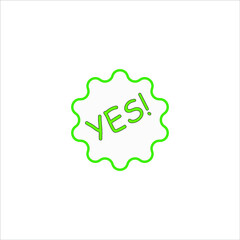 An icon that says Yes. Vector illustration.