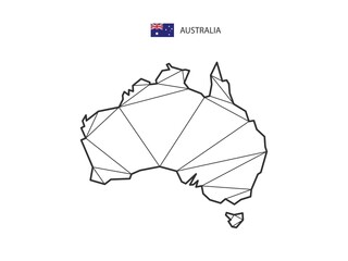 Mosaic triangles map style of Australia isolated on a white background. Abstract design for vector.
