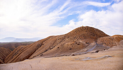 Beautiful mud volcanoes in the mountains.