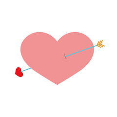 A heart hit by an arrow vector image illustration