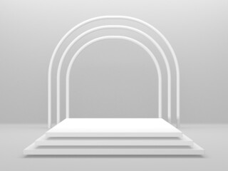 Abstract scene podium mockup. Award ceremony concept