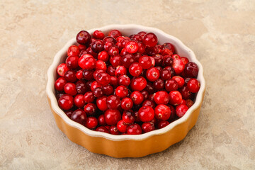 Sweet and tasty cranberry in the bowl