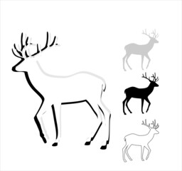 Fototapeta na wymiar deer, elk, casul, logo, symbol, outline, icon, animal, vector, new year, christmas,олень, лось, касуля, логотип, символ, контур, иконка, животное, вектор, новый год, рождество, 