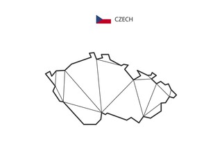 Mosaic triangles map style of Czech isolated on a white background. Abstract design for vector.