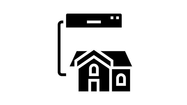 residential conditioning system animated glyph icon. residential conditioning system sign. isolated on white background