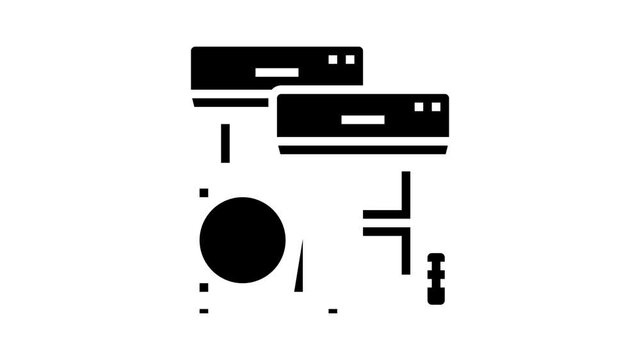 split system animated glyph icon. split system sign. isolated on white background