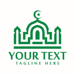 Mosque logo design. linear logo mosque.