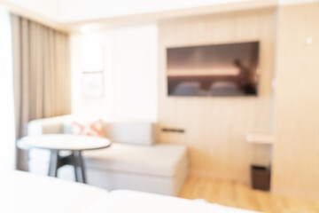 abstract blur hotel resort bedroom for background