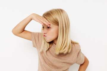 Obraz premium Little cute girl Fashion textile baby clothes template lifestyle concept