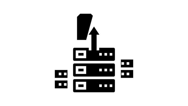 storaging knowledge on server animated glyph icon. storaging knowledge on server sign. isolated on white background