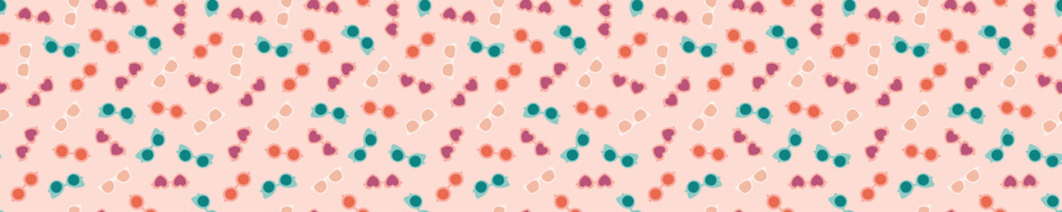 Seamless pattern with colorful sunglasses