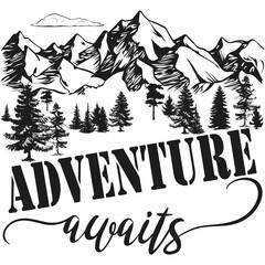 winter mountain landscape with pine trees forest