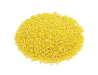 Heap of millet isolated on white background. Isolate.