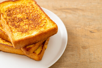 french toast on white plate