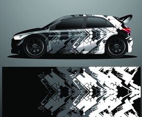 Rally car decal graphic wrap vector, abstract background