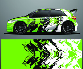 Rally car decal graphic wrap vector, abstract background