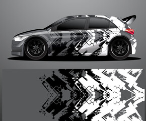 Rally car decal graphic wrap vector, abstract background