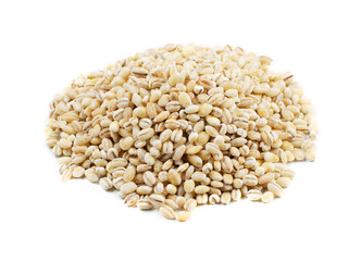 Pearl barley on a white background. Isolate.