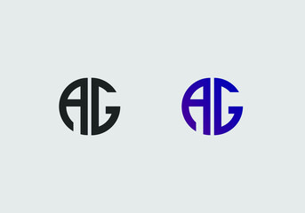 AG initial letter logo vector template | creative modern monogram circle logo
