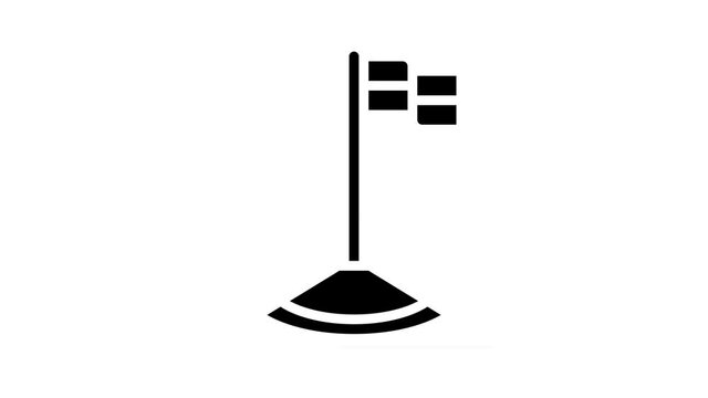 corner kick animated glyph icon. corner kick sign. isolated on white background