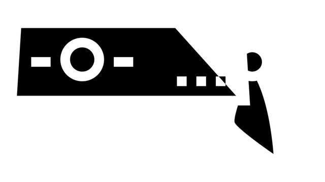 headband tennis player animated glyph icon. headband tennis player sign. isolated on white background