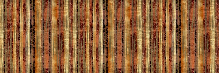 Seamless tribal ethnic stripe grungy border surface pattern design for print. High quality animal fur skin inspired illustration. Faded rug or carpet like cover graphic tile. Thick line textures.
