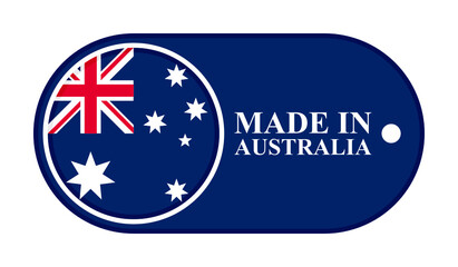 made in australia. isolated on white background
