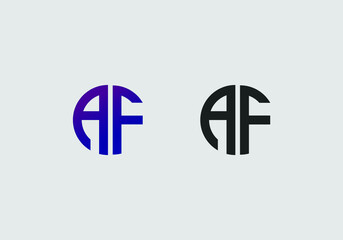 AF initial letter logo vector template | creative modern monogram circle logo
