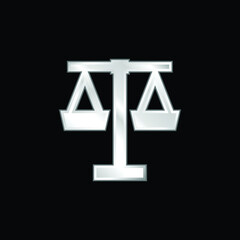 Balance silver plated metallic icon