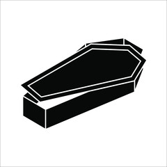 Halloween Coffin. Wooden Coffin icon. Trendy flat vector Wooden Coffin icon on white background