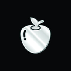 Apple silver plated metallic icon