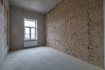 empty white room with repair and without furniture. room for office or store