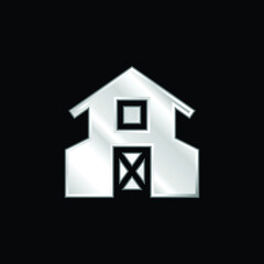 Barn silver plated metallic icon