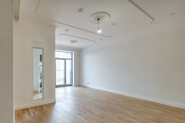 empty white room with repair and without furniture. room for office or store