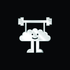 Ayurveda silver plated metallic icon