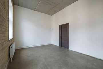 empty white room with repair and without furniture. room for office or store