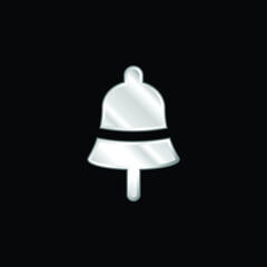Bell silver plated metallic icon
