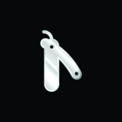 Barber Knife silver plated metallic icon