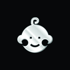 Baby silver plated metallic icon