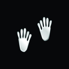 Animal Footprints silver plated metallic icon