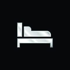 Bed silver plated metallic icon