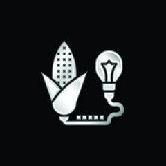 Biomass silver plated metallic icon