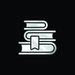 Book silver plated metallic icon