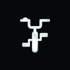 Bicycle silver plated metallic icon