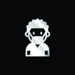 Boy silver plated metallic icon